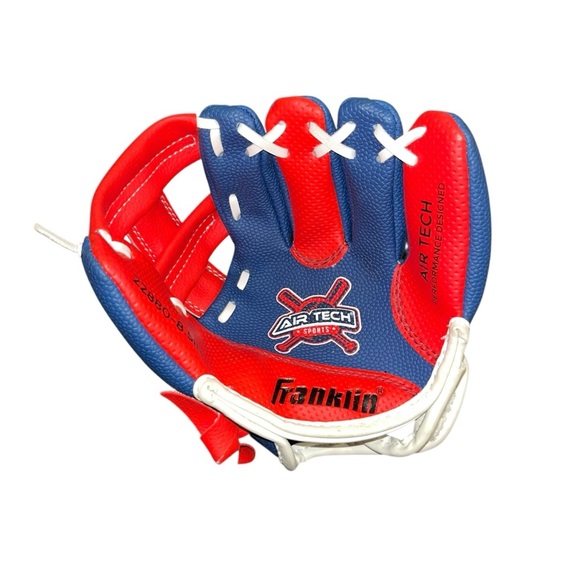 Franklin Sports Air Tech Series kids 8.5" Teeball Glove mitt navy red like new - Picture 1 of 5